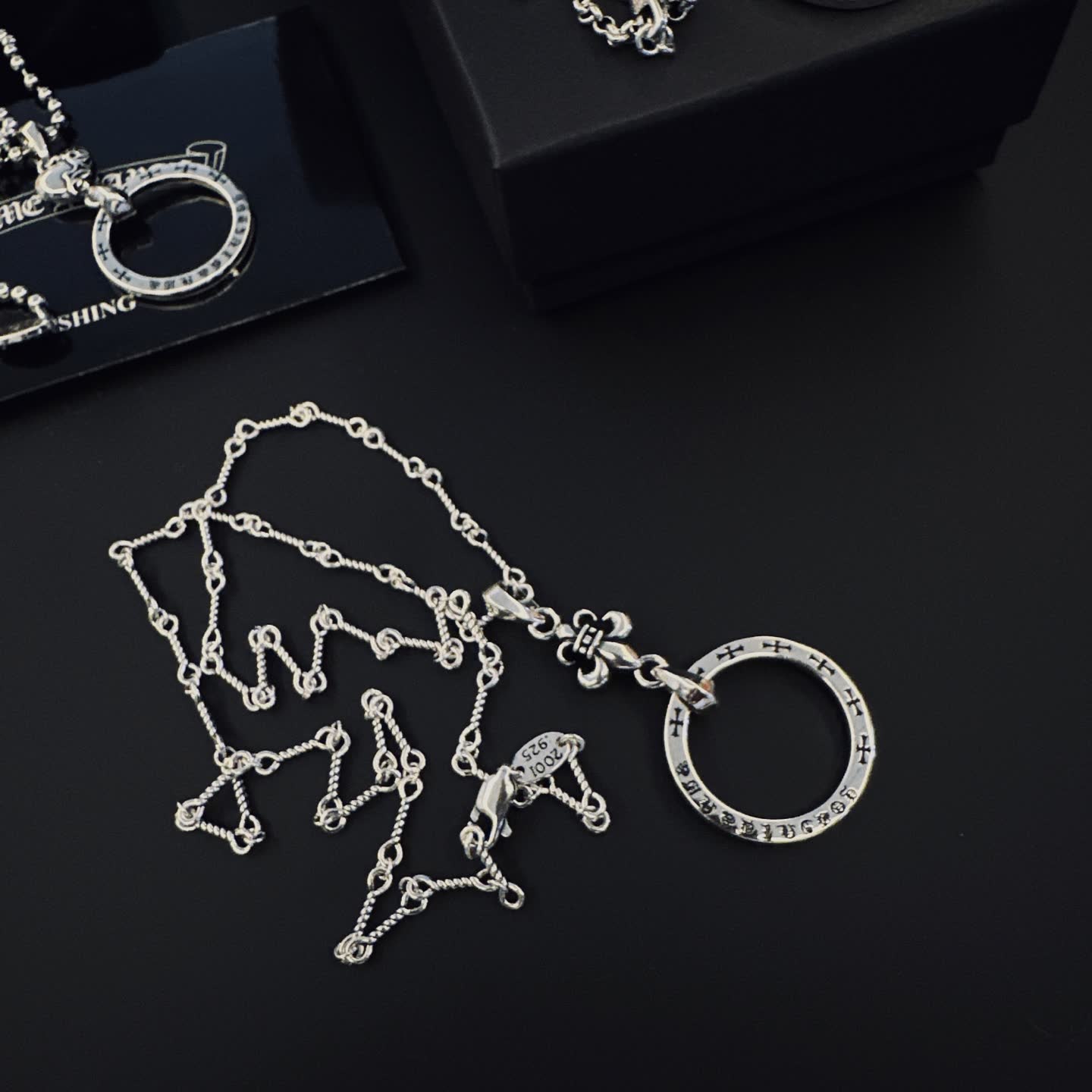 Chrome Hearts Silver Beaded Necklace